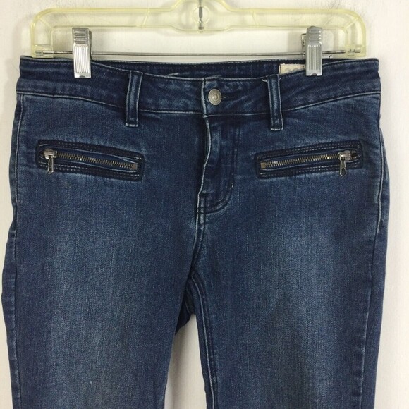 Free People We The Free Jet Pocket Zip Skinny Ankle Blue Denim Jeans Size 28 - Picture 2 of 10